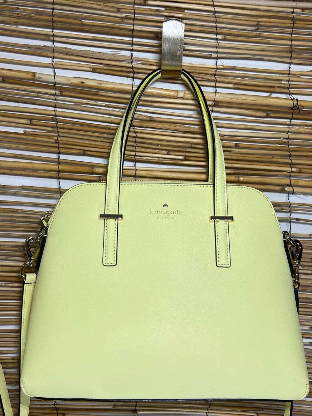 kate spade lemon yellow dome satchel